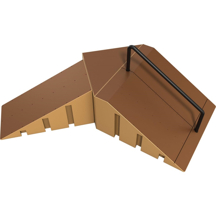 Tech Deck - Build-A-Park - Flat Ramp Grind Rail (Brown) - Image 4