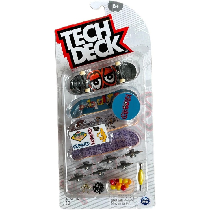 Tech Deck Deck Sk8Shop Bonus Pack Mini Finger Skateboard Multi Pack 2022 Series (Krooked (4 Pack))