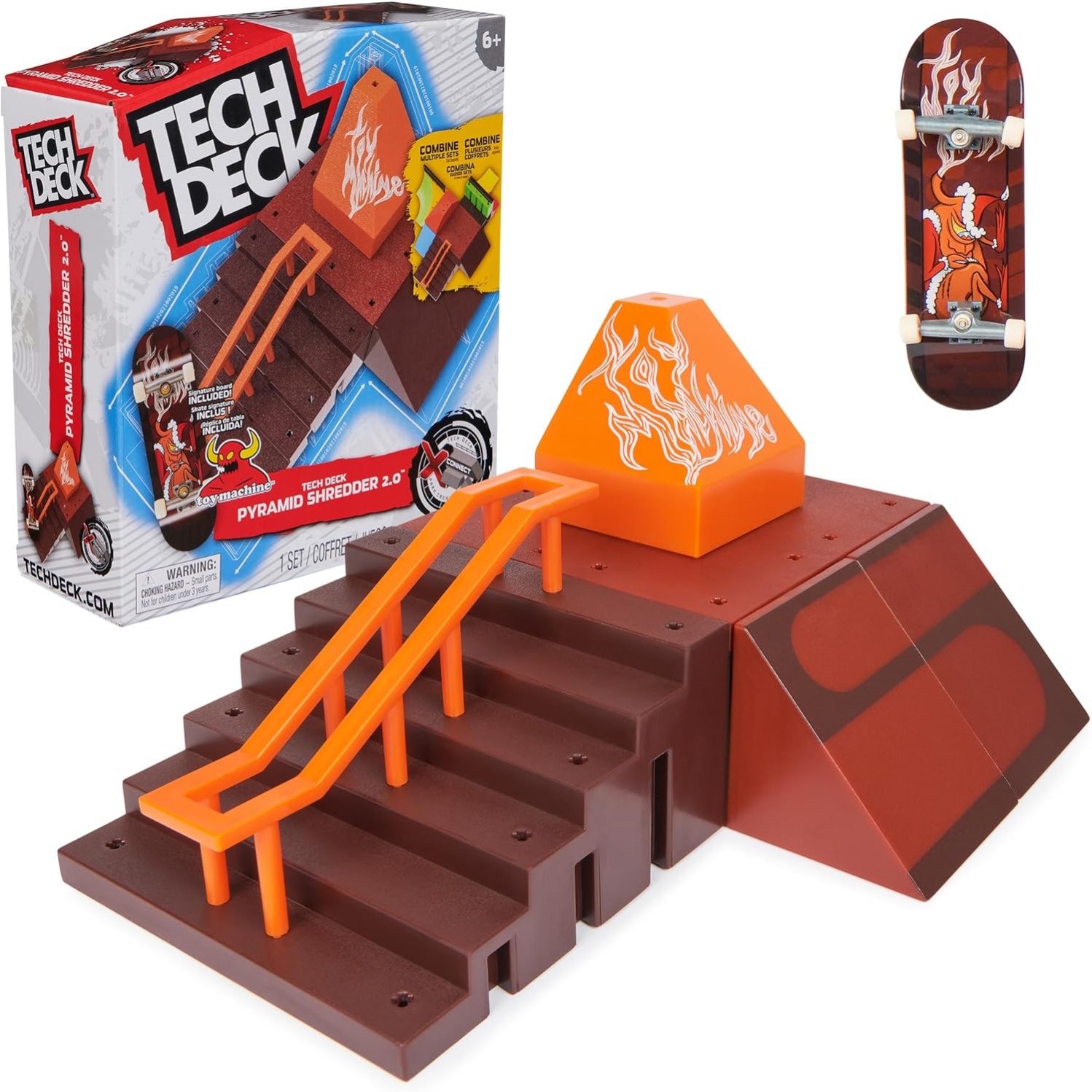 Tech Deck, Pyramid Shredder 2.0, X-Connect Park Creator, Customizable And Buildable Ramp Set With Exclusive Fingerboard, Kids Toy For Ages 6 And Up