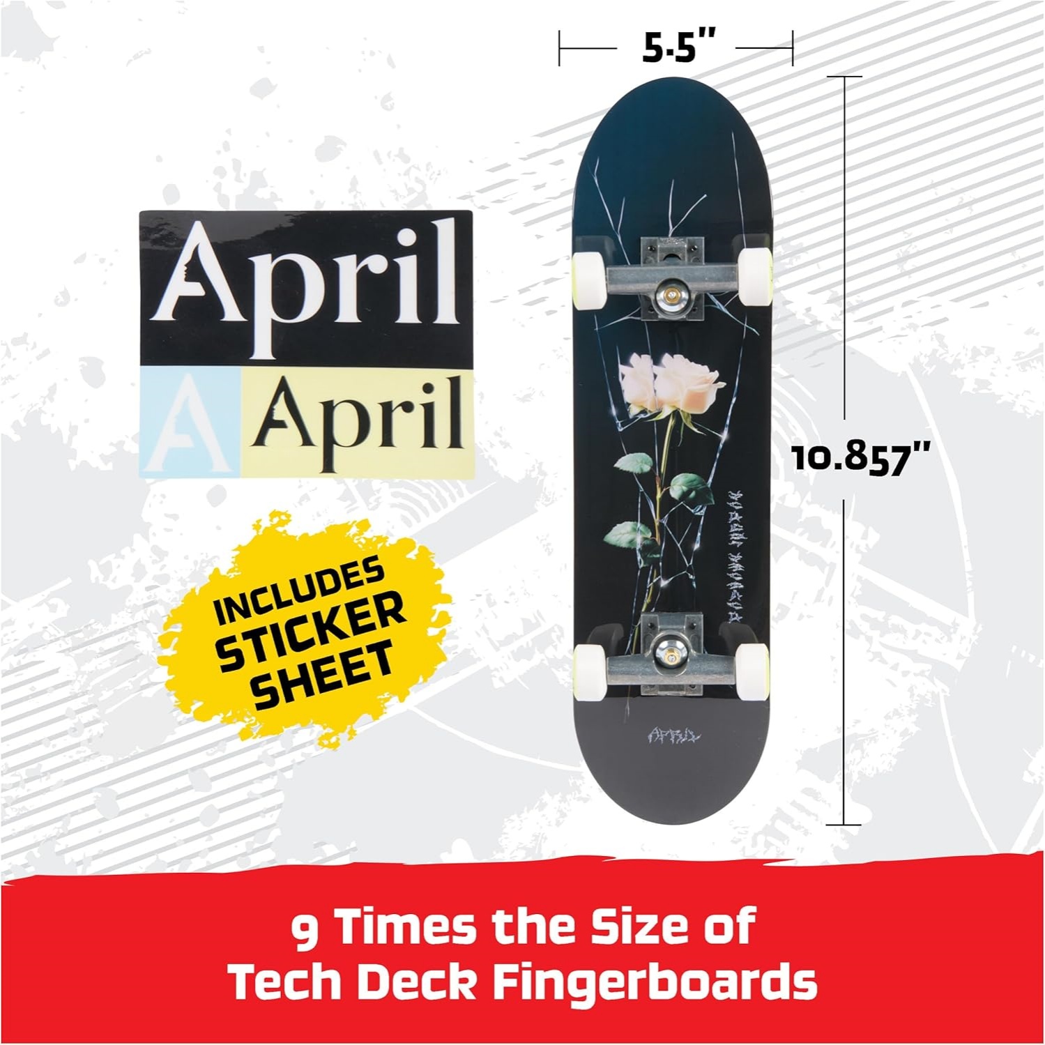 Tech Deck, April Handboard; Authentic Mini Skateboards, Kids Toys For Boys & Girls, Ages 6 And Up (Hands Use Only) - Image 3