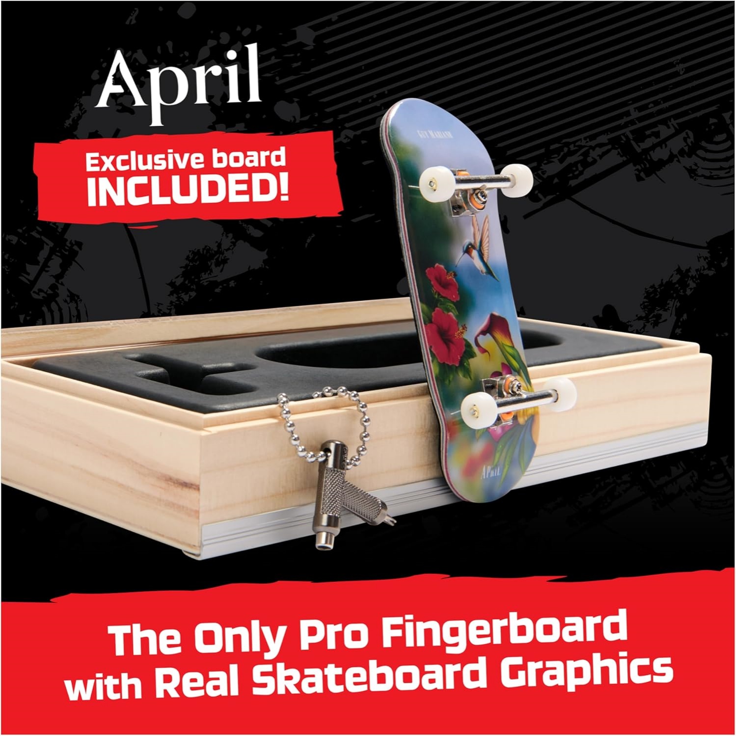 Tech Deck, April Pro Series Finger Board With Storage Display, Built For Pros; Authentic Mini Skateboards, Kids Toys For Ages 6 And Up - Image 2