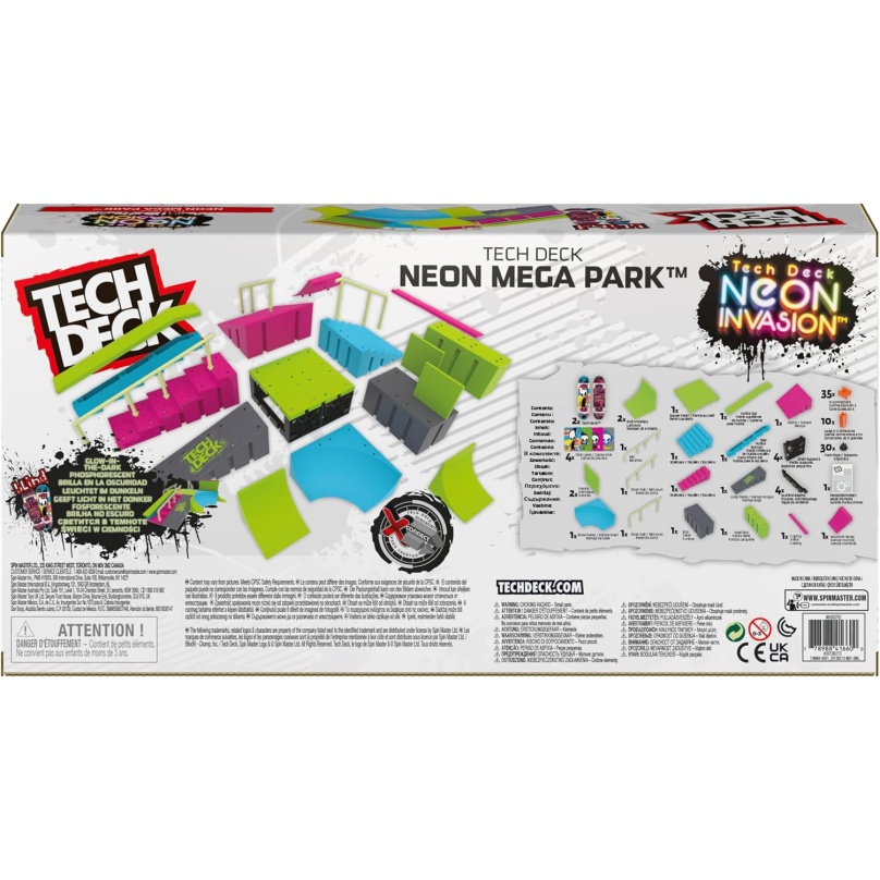 Tech Deck, Neon Mega Park X-Connect Creator, Customizable Glow-In-The-Dark Ramp Set With 2 Blind Skateboard Fingerboards, 90+ Pieces, Gift For Ages 6+ - Image 10