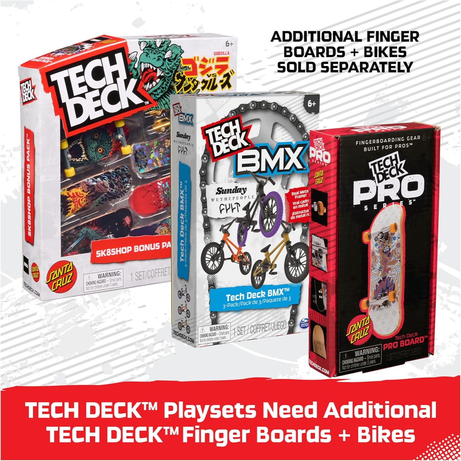Tech Deck, Sk8Shop Fingerboard Bonus Pack, Collectible And Customizable Mini Skateboards (Styles May Vary) - Image 5