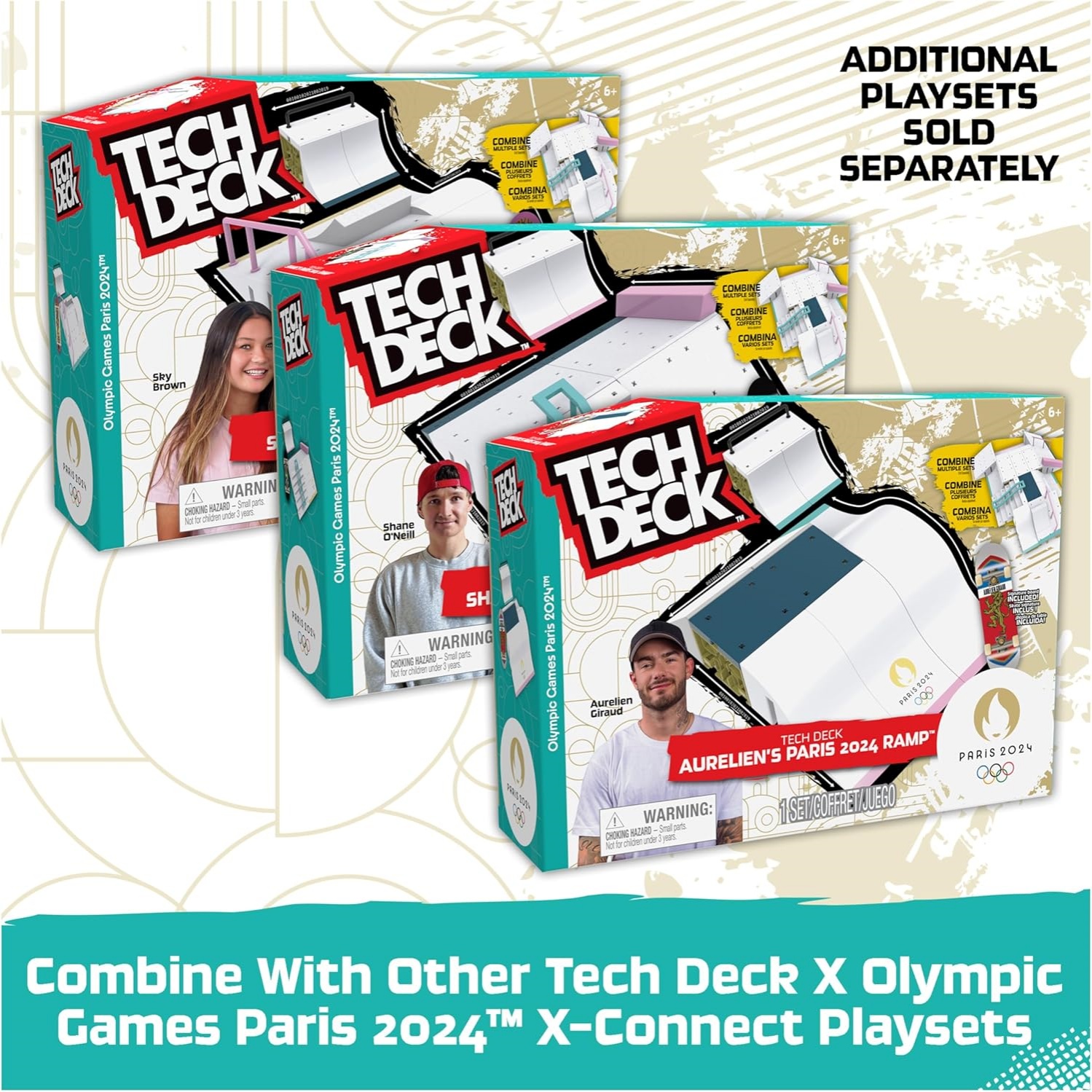 Tech Deck, Shane O'neill's Olympic Games Paris 2024 Ramp Customizable X-Connect Park Creator Playset & Exclusive Fingerboard, Kids Toy For Ages 6+ - Image 5